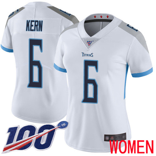 Tennessee Titans Limited White Women Brett Kern Road Jersey NFL Football #6 100th Season Vapor Untouchable->tennessee titans->NFL Jersey